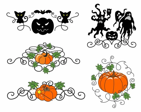 Dekorativa mönster för Halloween — Stock vektor