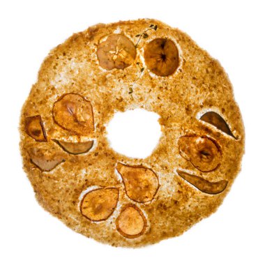 Tatlı meyve pastil yuvarlak beyaz arka plan üzerinde şekil