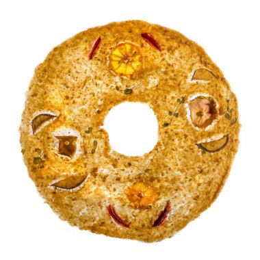 Tatlı meyve pastil yuvarlak beyaz arka plan üzerinde şekil