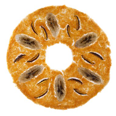 Tatlı meyve pastil yuvarlak beyaz arka plan üzerinde şekil