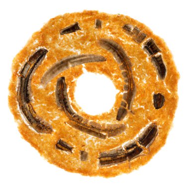 Tatlı meyve pastil yuvarlak beyaz arka plan üzerinde şekil