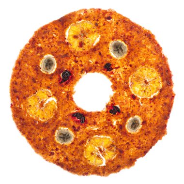 Tatlı meyve pastil yuvarlak beyaz arka plan üzerinde şekil