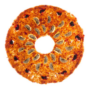 Tatlı meyve pastil yuvarlak beyaz arka plan üzerinde şekil