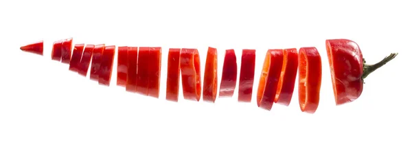 Sliced red bell pepper on a white background — Stock Photo, Image