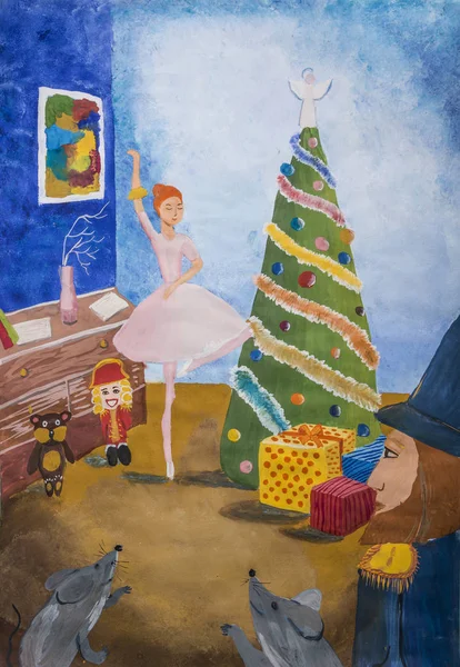 子供ガッシュ」、くるみ割り人形の描画" — ストック写真