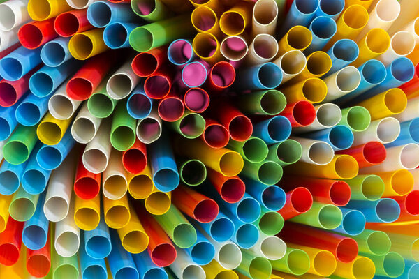 Abstract image of colorful plastic tubes