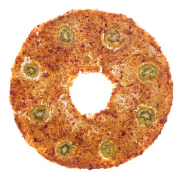 Tatlı meyve pastil dairesel şekil kivi dilimleri ile 