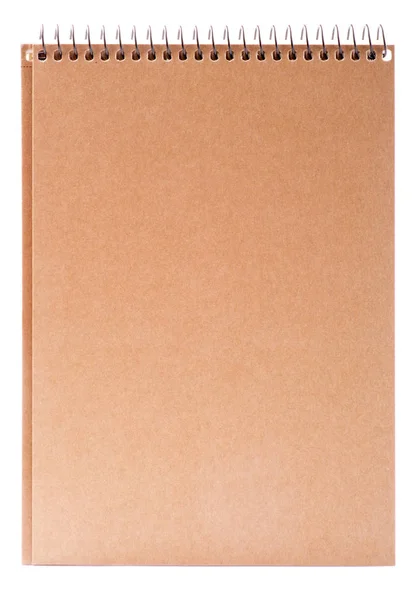白い背景にクラフト紙のメモ帳の表紙 — ストック写真