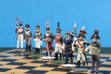 Teneke Taktik düzene bir satranç tahtası üzerinde 1.812 Napolyon Savaşları sırasında