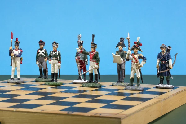 チェス盤の 1812 年のナポレオン戦争中のスズの戦術的な形成 — ストック写真
