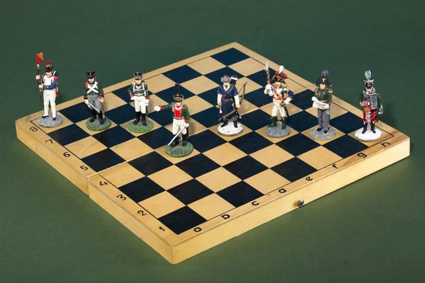 Tactical Formation Tin Napoleonic Wars 1812 Chessboard — Stock Photo, Image