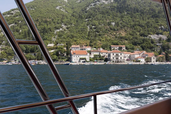 Quay Város Perast Montenegró Nézd Hajóról — Stock Fotó
