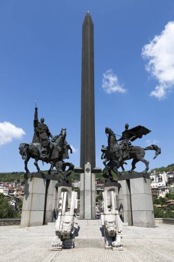 Veliko Tarnovo, Bulgaria - August 10, 2017: Monument Asenovtsi in Veliko Tarnovo.