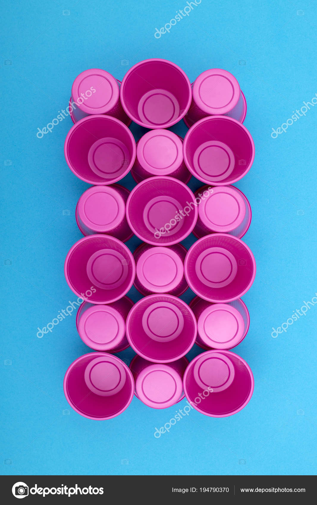 Abstract Background Design Created Plastic Cups Decoration Text