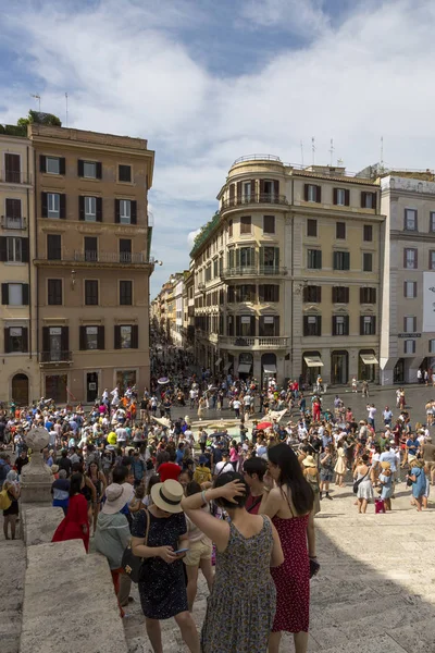 Roma Talya Ağustos 2019 Nsanlar Roma Nın Merkezindeki Piazza Spagna — Stok fotoğraf
