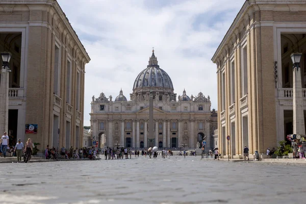 Roma Talya Ağustos 2019 Aziz Petrus Bazilikası Vatikan Merkezi Büyük — Stok fotoğraf
