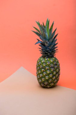 Renkli bir arka planda olgun ananas meyvesi