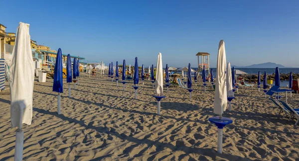 Castel Volturno Italia Agosto 2019 Playa Junto Mar Ciudad Castel — Foto de Stock