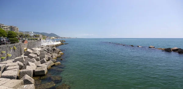Salerno Olaszország 2019 Augusztus Kilátás Tirrén Tenger Partjára Salerno Olaszország — Stock Fotó
