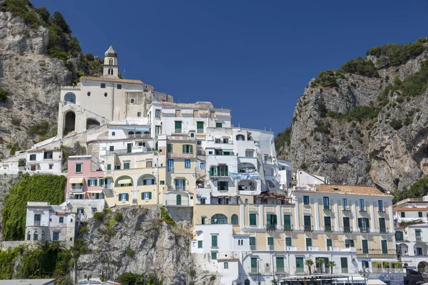 Amalfi Italia Agosto 2019 Vista Desde Mar Hasta Ciudad Amalfi — Foto de Stock