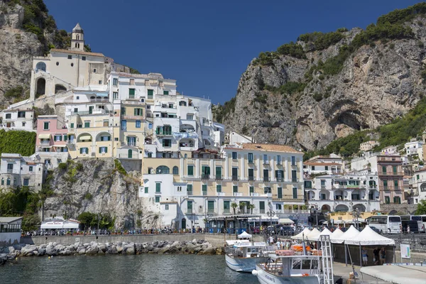 Amalfi Italia Agosto 2019 Vista Desde Mar Hasta Ciudad Amalfi — Foto de Stock