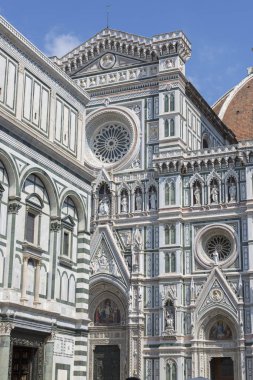 Floransa, İtalya - 21 Ağustos 2019: İtalya 'daki Floransa' da Aziz Mary Katedrali 'nin bir parçası