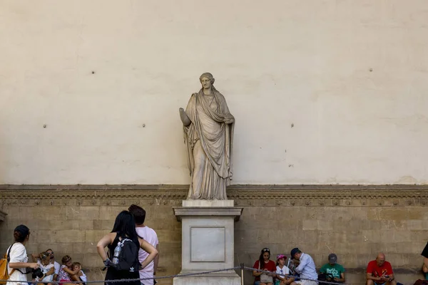 Florencja Włochy Sierpnia 2019 Zabytkowy Posąg Nieznanej Kobiety Placu Signoria — Zdjęcie stockowe