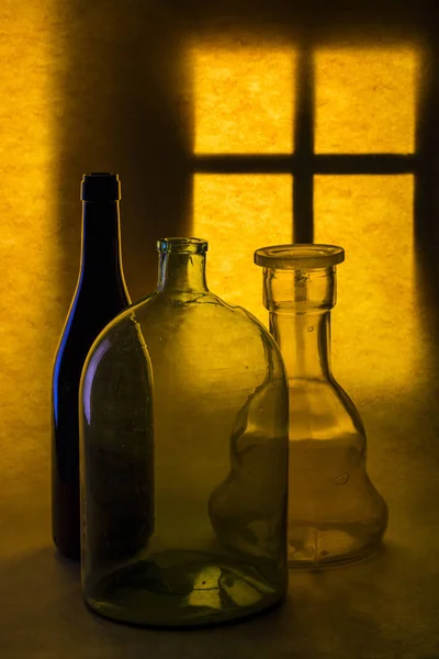 Still Life Glass Objects Window Background — Stock Photo, Image
