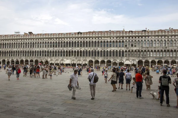 Venedik Talya Ağustos 2019 Venedik Piazza San Marco Manzarası Nsanlar — Stok fotoğraf