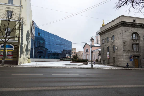 Kurszk Oroszország Január 2020 Kilátás Épületek Lenin Street Központjában Kurszk — Stock Fotó