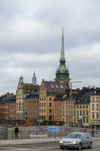 Sztokholm Szwecja Stycznia 2020 Widok Wieżę Kościoła Luterańskiego Centrum Sztokholmu — Zdjęcie stockowe