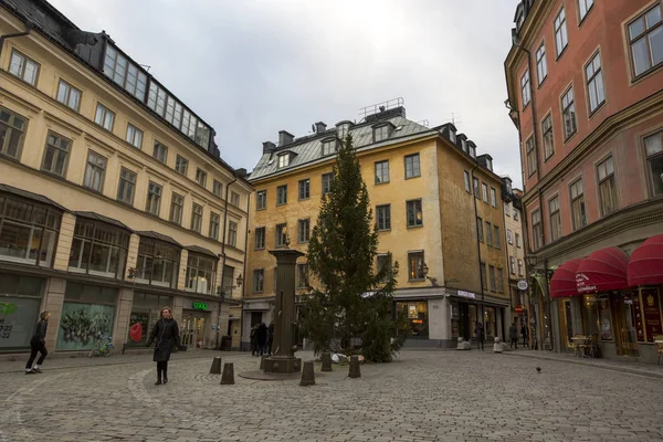 Sztokholm Szwecja Stycznia 2020 Widok Jedną Ulic Centrum Sztokholmu — Zdjęcie stockowe