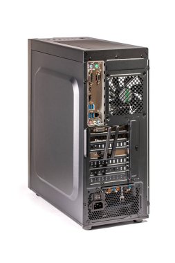 Modern kişisel bilgisayar beyaz arkaplan, arka plan görünümünde izole