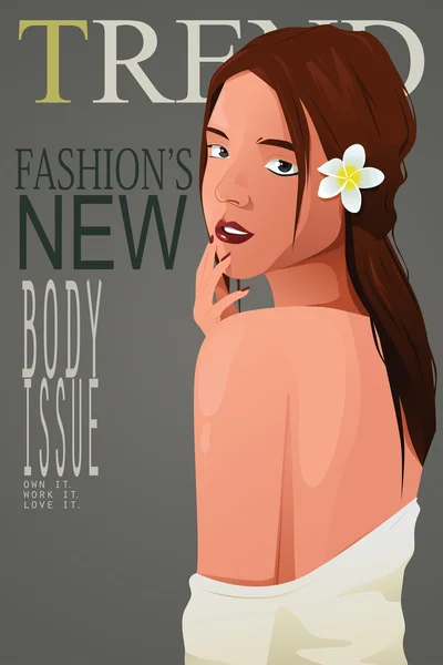 Belle fille sur une couverture de magazine — Image vectorielle