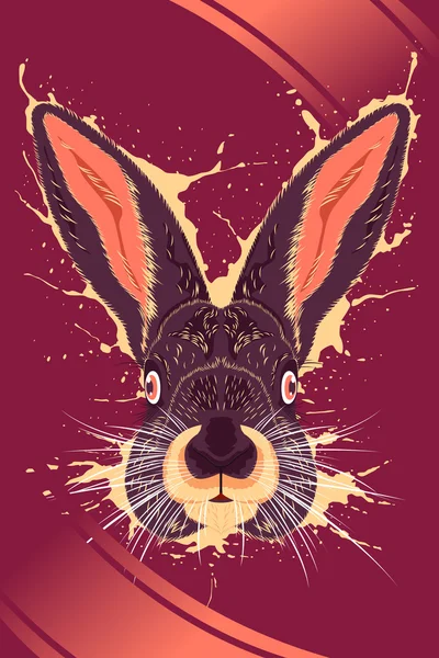 Tavşan hayvan Poster — Stok Vektör
