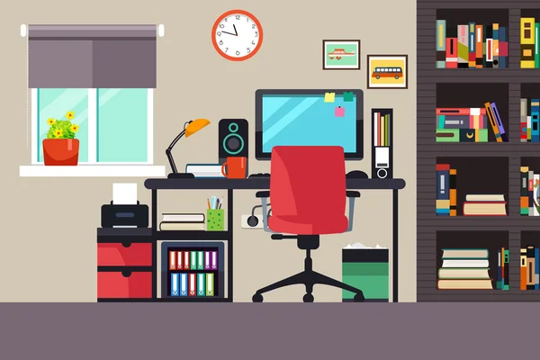 Home office space Vector Art Stock Images | Depositphotos