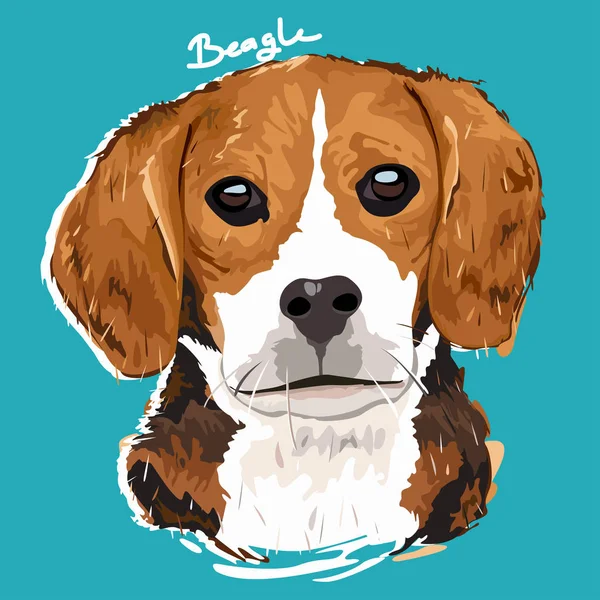 Beagle målning affisch — Stock vektor