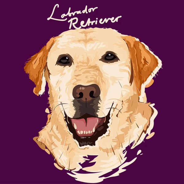 Labrador Retriever Pintura cartel — Vector de stock