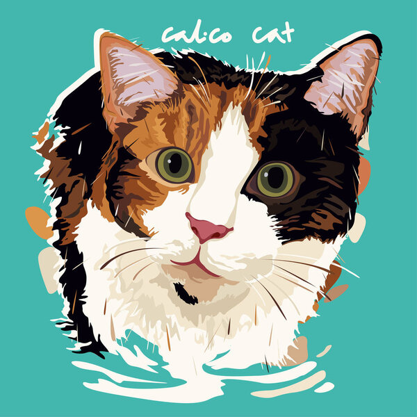 Calico Cat Painting Poster