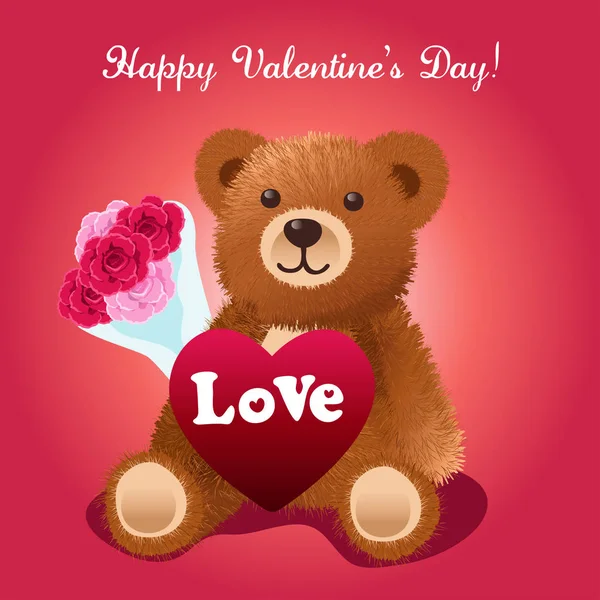 Valentines Day Bear wenskaarten — Stockvector