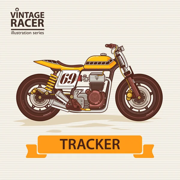 Vintage Racing Motocicleta — Vetor de Stock