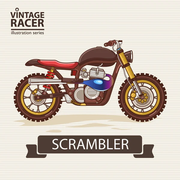 Vintage Racing Motocicleta — Vetor de Stock
