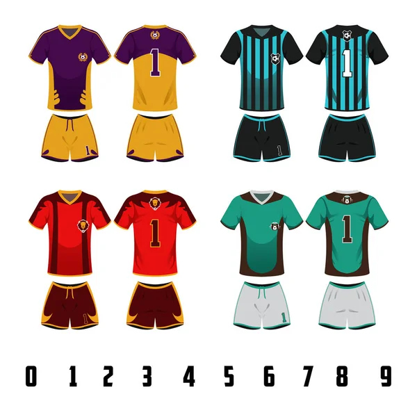 Futebol Jersey Uniforme Design — Vetor de Stock