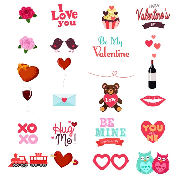 Día de San Valentín Clipart Icon Set — Vector de stock