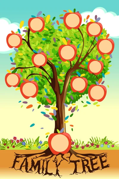 Plantilla árbol familiar — Vector de stock