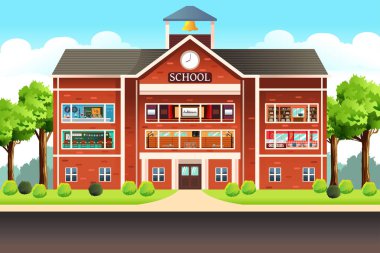 School Building Architecture clipart