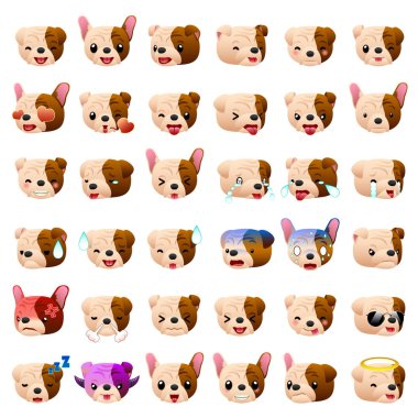 Bulldog köpek Emoji ifade ifade