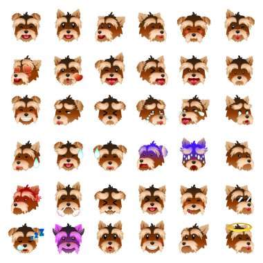 Emoji ifade ifade Yorkshire Terrier köpek