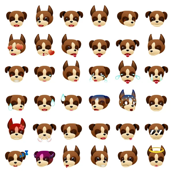 Boxer Chien Emoji Expression émoticône — Image vectorielle