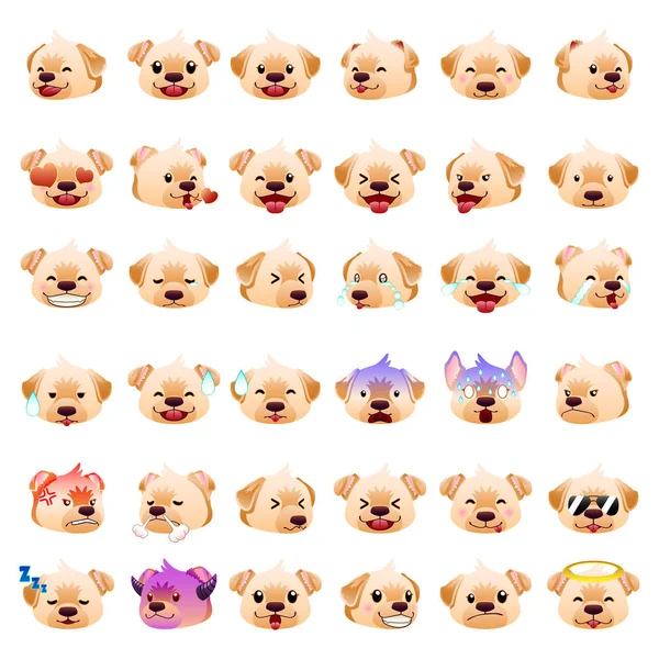 Labrador Retriever pies wyrażenie Emoji emotikonów — Wektor stockowy